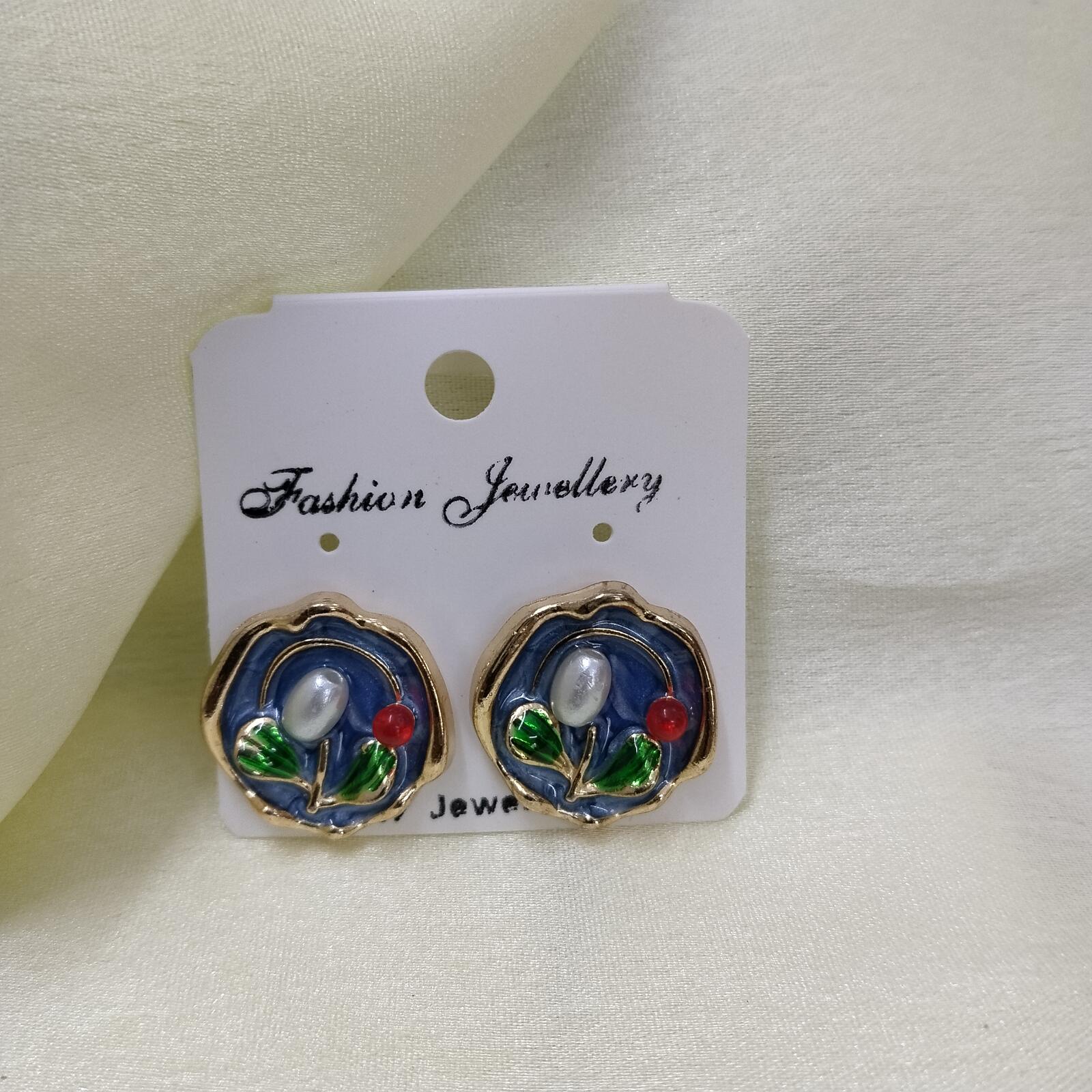Hand Painted Tulip Earrings