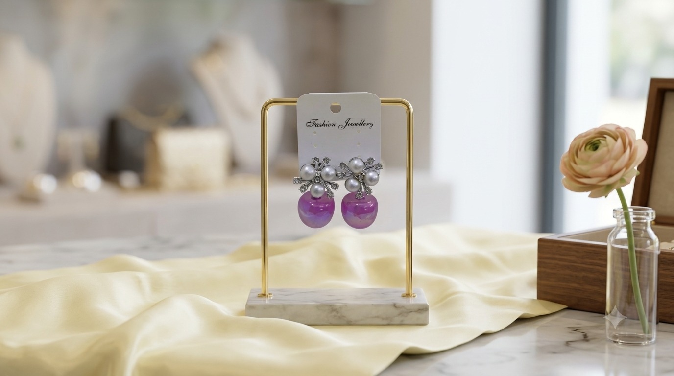 Purple Cherry Drop Earrings