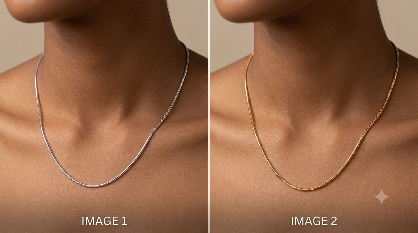 Pair Of Golden And Oxidized Chain