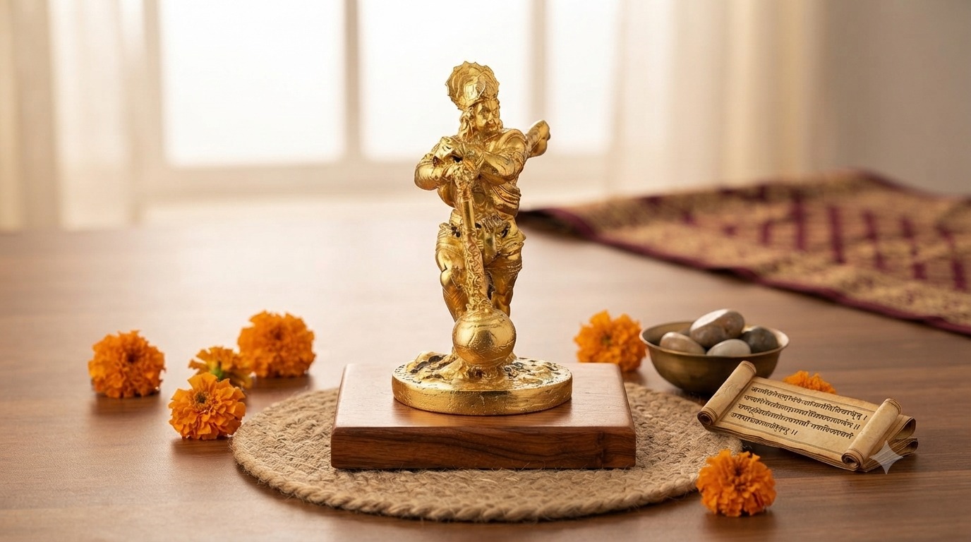 Lord Hanuman With Gada Idol
