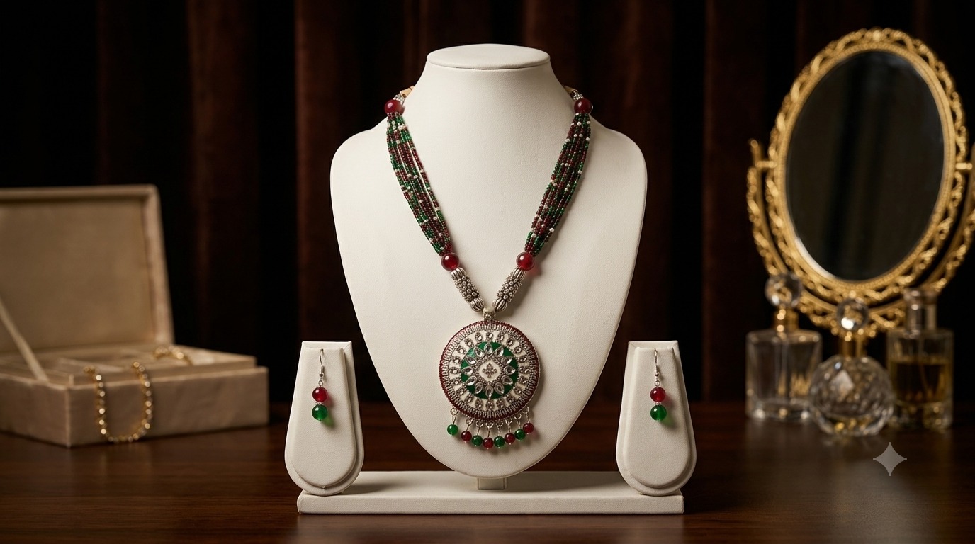Oxidised Pearl Set - 4