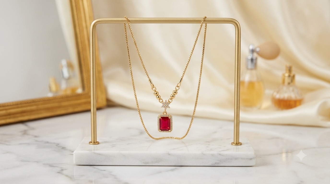 Premium Stone Pendant Red