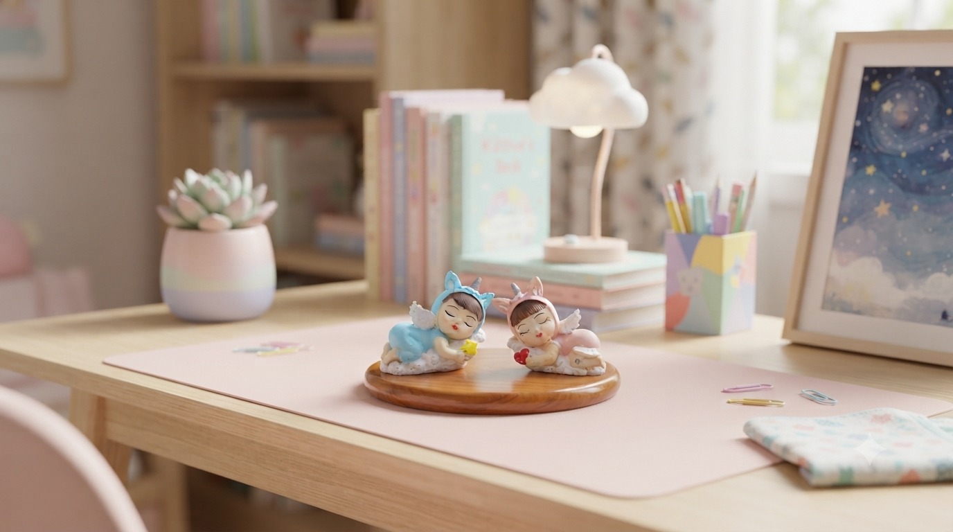 Sleeping Unicorn Angel Figurines Set