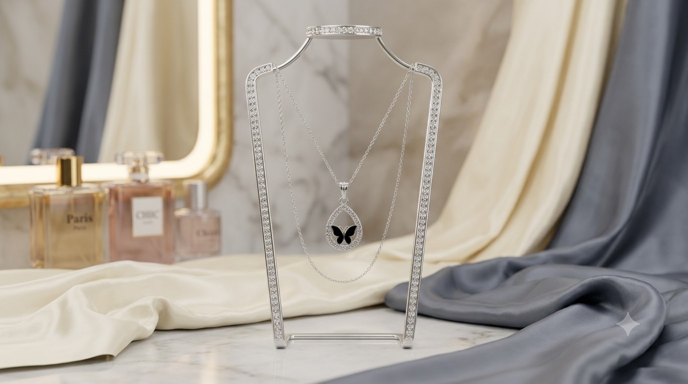 Butterfly Chain Pendant Black