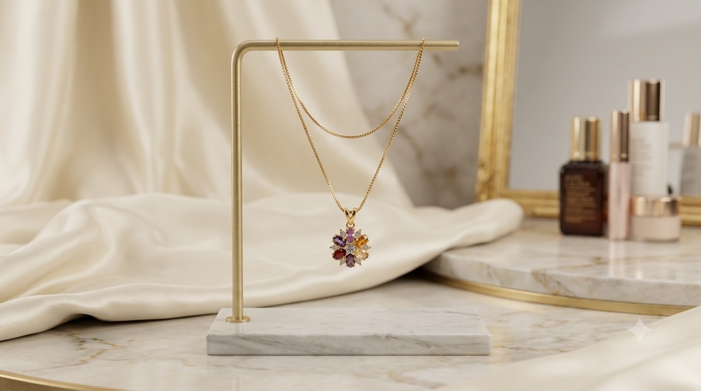 Multi-Color Flower Chain Pendant